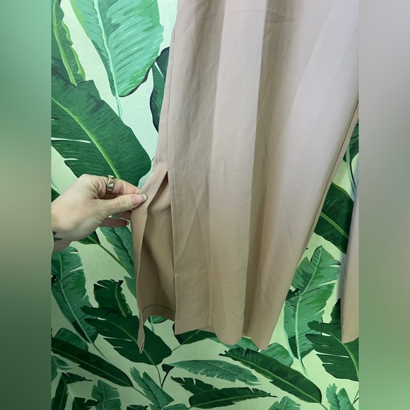 Intempo Slit High Waisted Wide Leg Pants Tan Womens 8 - Picture 6 of 10